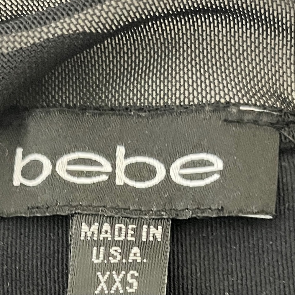 Bebe Glam Black Sleeveless Peplum Cocktail Dress w/ Illusion Neckline - XXS - Picture 7 of 13